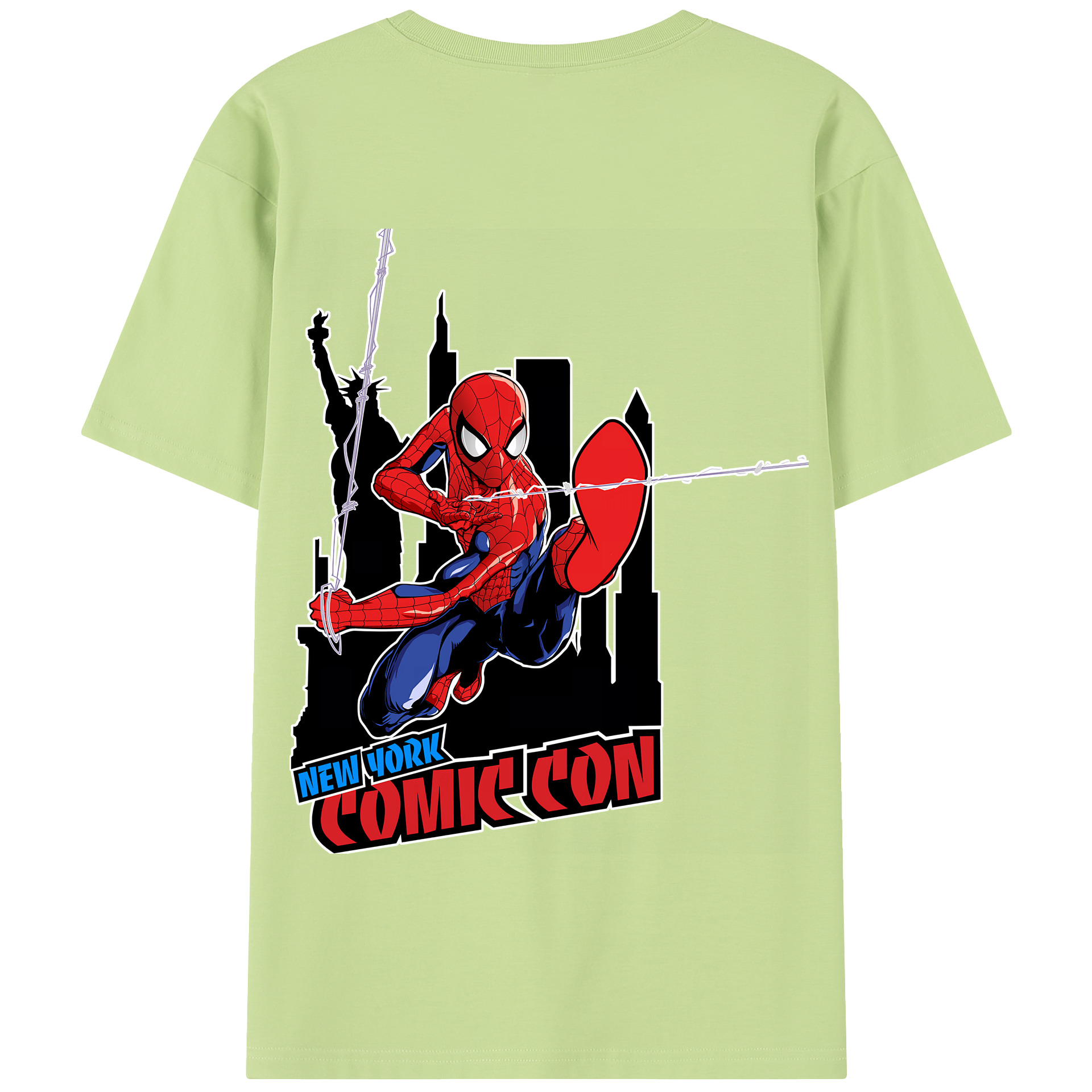 Spider Man スパイダーマン 綿100％半袖Tシャツ（背面プリント）